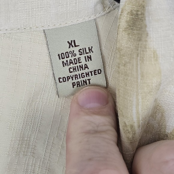 Tommy Bahama XL 100% Silk Short-Sleeve Shirt Leaf Print Button-Up Casual‎ - Picture 4 of 10